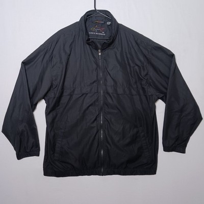 Greg Norman Collection Full Zip Performance Windbreaker 2XB Black Hood