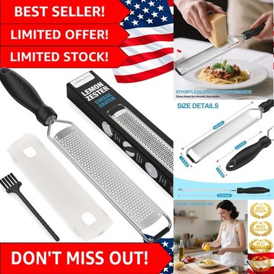 Stainless Steel Lemon Zester & Cheese Grater - Ergonomic Non-Slip Handle
