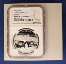 2022 Silver Proof 1oz £2 coin "City Views  - London" NGC PF69 with Case & COA