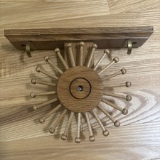 Vintage Wooden Tie Rack Organizer Spinning Rotating With Hooks Rare MCM Stylish 