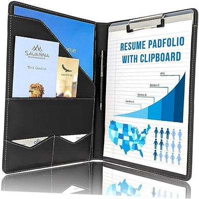  Padfolio Clipboard Folder | Portfolio Organizer with Removable Clipboard 