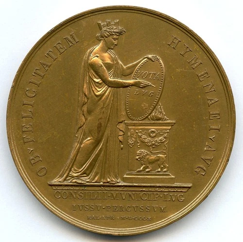France Restrike Marriage of Napoleon & Marie Medal by Lugduni 50mm 59gr !!!