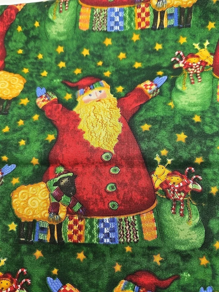 Debi Hron Timeless Treasures Fabrics Christmas Santa Fabric 3.5 Yrds Total, 2 Pc - Image 2 of 2