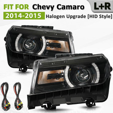 Halogen Upgrade [HID Style] Headlight For 2014 2015 Chevy Camaro Left+Right Pair