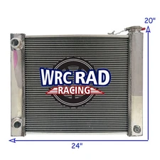 24"x19" Double Pass Performance Ford Mopar Crossflow Radiator RacePro Universal