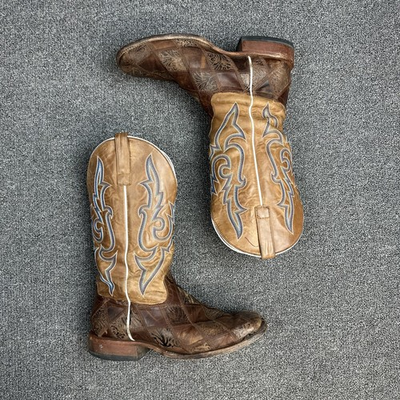 #ad Horse Power Men#x27;s Patchwork Western Boots Size 10.5 D Broad Square Toe HP1860 $89.99