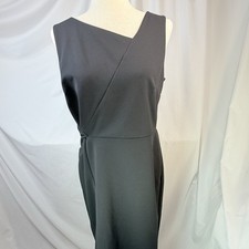 Talbots Little Black Black Sleeveless  V-Neck Midi Dress, Size 10 Classic