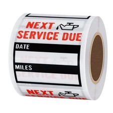 200pcs Transparent Oil Change/Service Reminder Stickers 2"x2" Premium Black