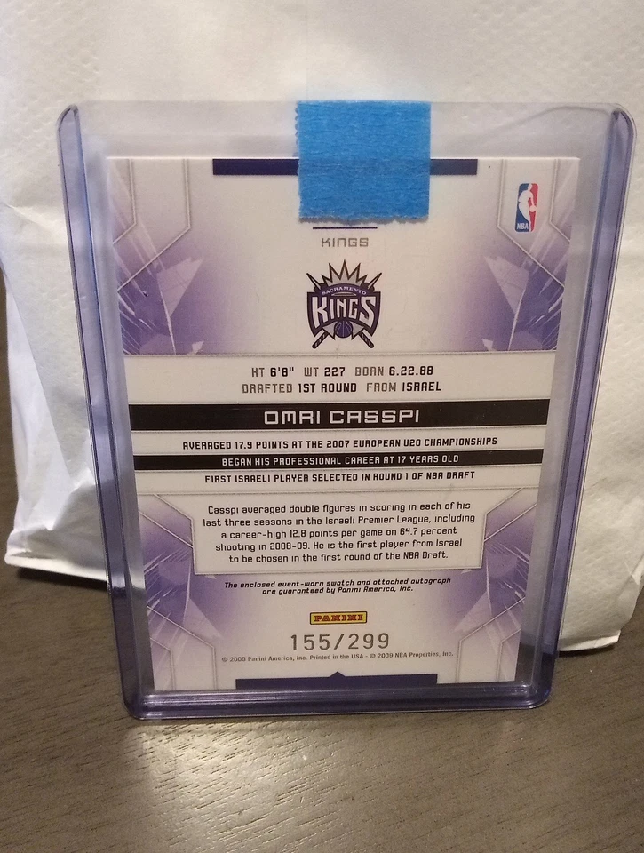 2009-10 Panini Limited - Phenoms Omri Casspi #155 /299 (AU, MEM, RC) - Image 2 of 3