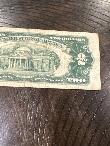 1953 A Circulated Two Dollar Bill $2 Note Red Seal Old Paper Fancy A61168251A - Picture 7 of 7