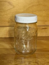 ⭐️⭐️⭐️⭐️⭐️ Ball Mason Jar Regular Mouth - Clear Embossed Fruit Made In USA