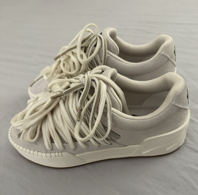 ANTA Men's Low Top Lace-Up Athletic Sneakers Beige/White Solid Rubber Outsole