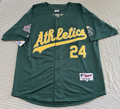 Rickey Henderson Oakland Athletics 1989 World Series Green Men's Jersey
