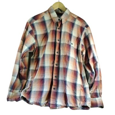 CAMEL ACTIVE Mens Shirt Large Multicoloured Check Cotton outdoor hiking