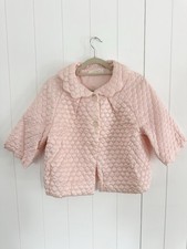 Vintage 1960s Barbizon Elegant Pink Quilted Satin Womens Bed Jacket Size M