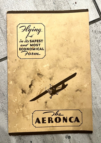 1934 The Aeronca Flying in its safest and most economical form Booklet Og Read