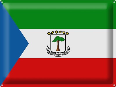 mrdeco Metall Schild 30x40cm Flagge Äquatorialguineas Flag Deko Blechschild