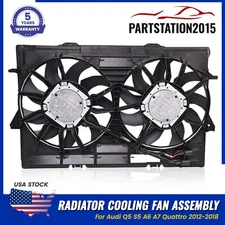 Fits Audi Q5 S5 A6 A7 Quattro 2012-2018 Radiator Cooling Fan Assembly 4H0121207B