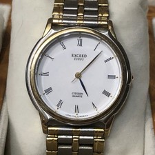 Citizen Exceed EUROS Quartz Watch Used Stainless Steel 40mm