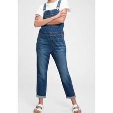 GAP Crop Slouch Over Overalls Blue Women's sz M