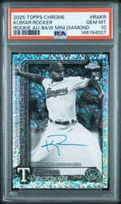 2025 Topps Chrome Kumar Rocker RC AUTO Black White Mini Diamond REFRACTOR PSA 10