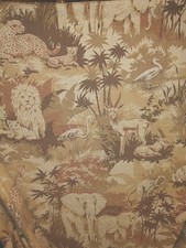 90x62 flat sheet fabric material safari stunning African animals elephant lion