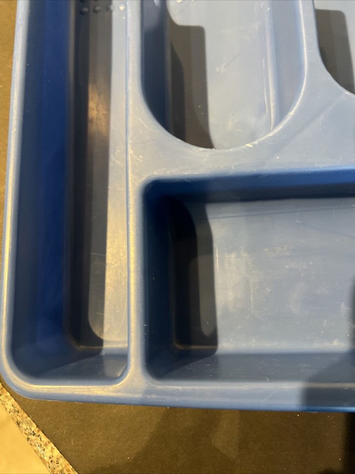 Vintage Rubbermaid 2925 Blue Silverware Tray Utensil Drawer Organizer