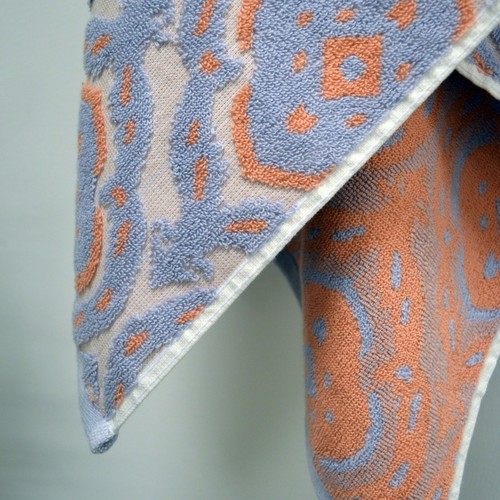Luxury Ikat Patterned Bath Towels, 100% Cotton, Sculpted Jacquard Hand Sheet - Picture 6 of 8