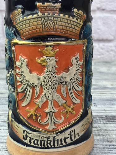 Vintage Original King 0,5L Deutscher Bierstein Keramik Frankfurter Adler ohne Deckel 1000-W. - Bild 4 von 12