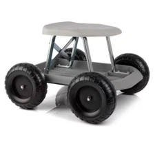 Pure Garden Rolling Garden Seat Scooter Tool Tray Wheels Outdoor Yard Cart