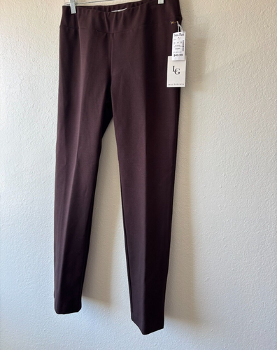 NWT LG Lena Gabrielle Pull On Pants Womens Size 10 Brown Straight Leg - Picture 3 of 13