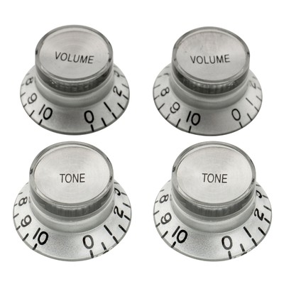 Musiclily Pro Silver Metric Guitar 2 Volume 2 Tone Knob For Epiphone Les Paul SG