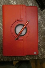 360 Degree Rotating Red Leather Stand Case Cover  For Apple iPad 2 / 3 / 4