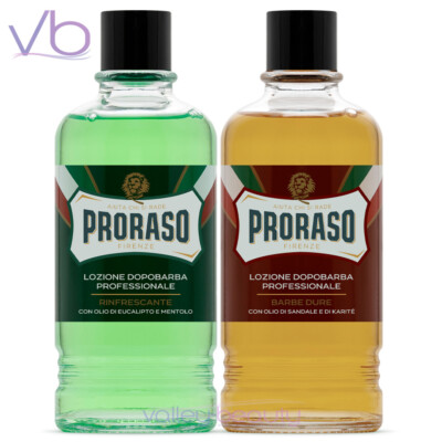 PRORASO (Green, Red, After Shave, Sandalwood, Eucalyptus, Lotion, Barber, 400ml)