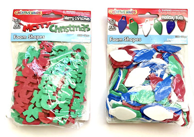 Foam Shapes Art Crafts Merry Christmas Holiday Bulb Creative Hands Lot of 2