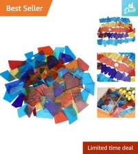 Diverse Stained Glass Pieces - Artistic Irregular Shapes - 2.2 Pound Value