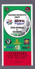 TICKET Czech Republic - Belarus 29.3.1995 Qual. EURO 1996 in Ostrava - football