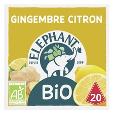 lot 3x20 Infusion gingembre citron Bio ELEPHANT