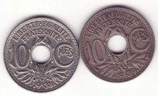 Lot Of 2 Pieces Of 10 Centimes 3Rd Republic 1938 And 1939 (035)