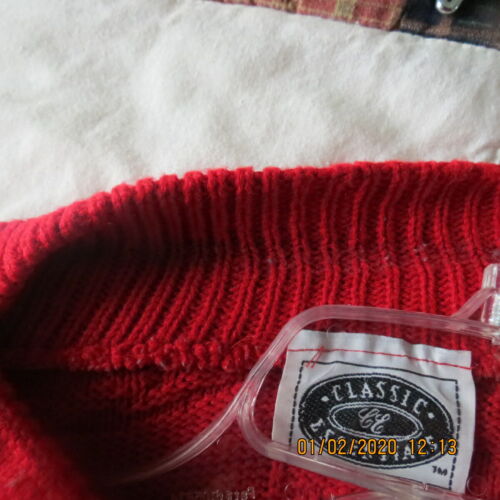 Red, Sweater, Long Sleeve, 100% Acrylic, PLUS size 2X, - Picture 3 of 8