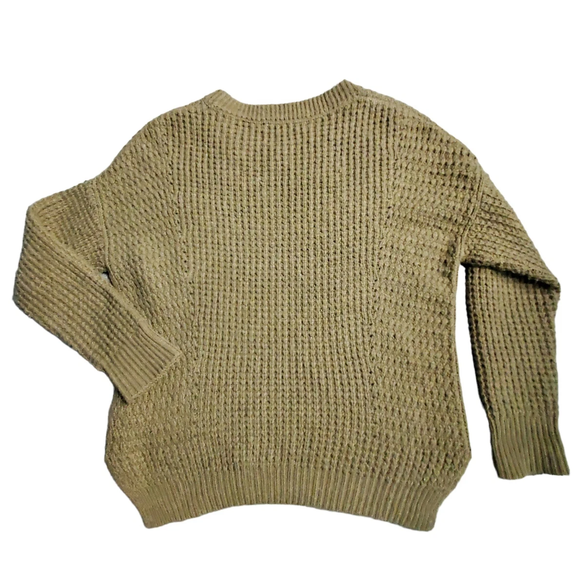 Green waffle knit best sale sweater