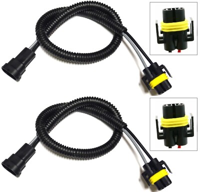 2PCS H11 H8 H9 Car Headlamp Extension Wiring Harness Replacement
