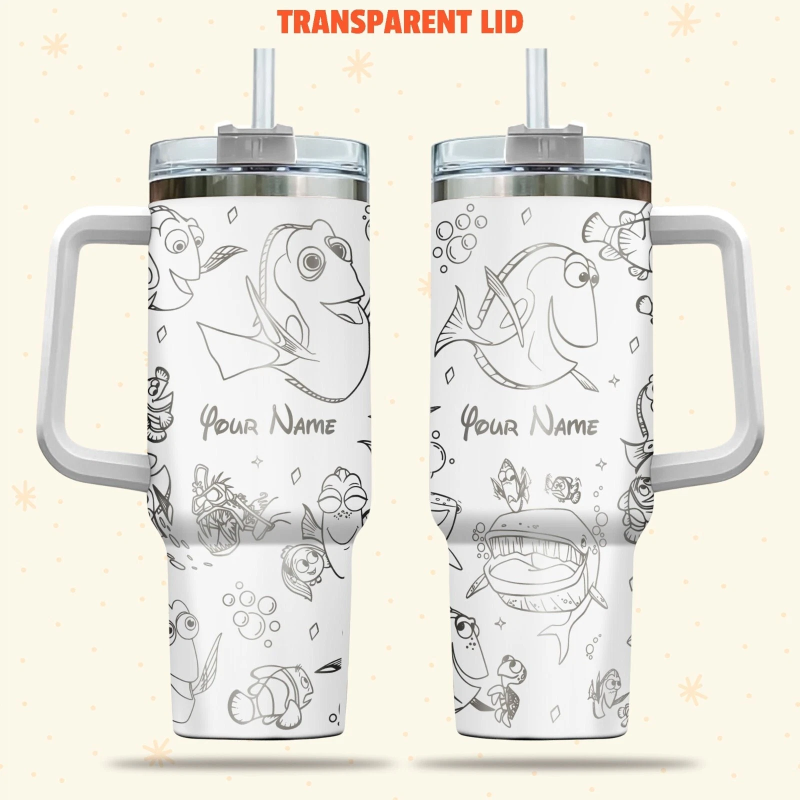 Custom Disney Finding Dory Tumbler, Disney Characters Laser Engraved 40oz