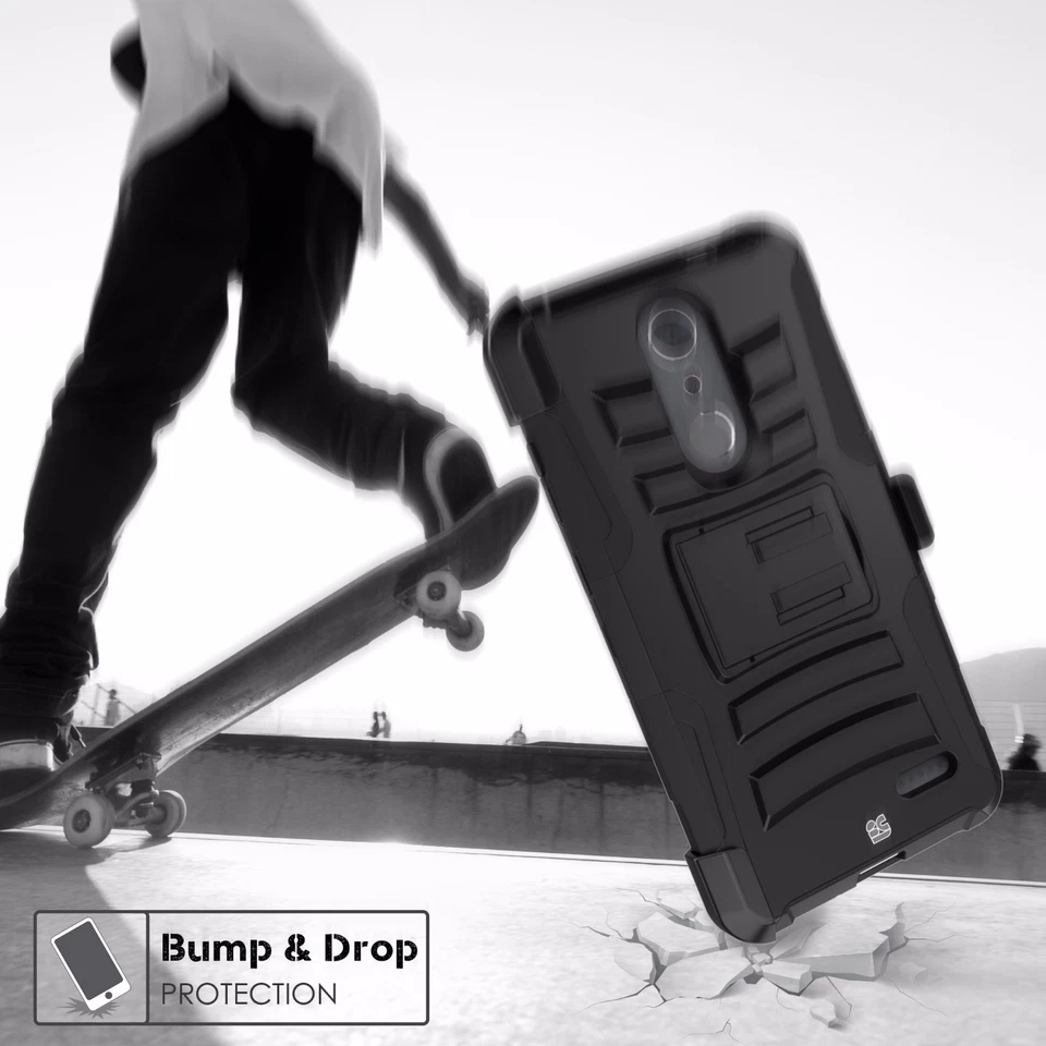 Dual Layer Case w/Stand+Holster Clip for ZTE Grand X 4 Blade Spark ZMax One - Image 4 of 4