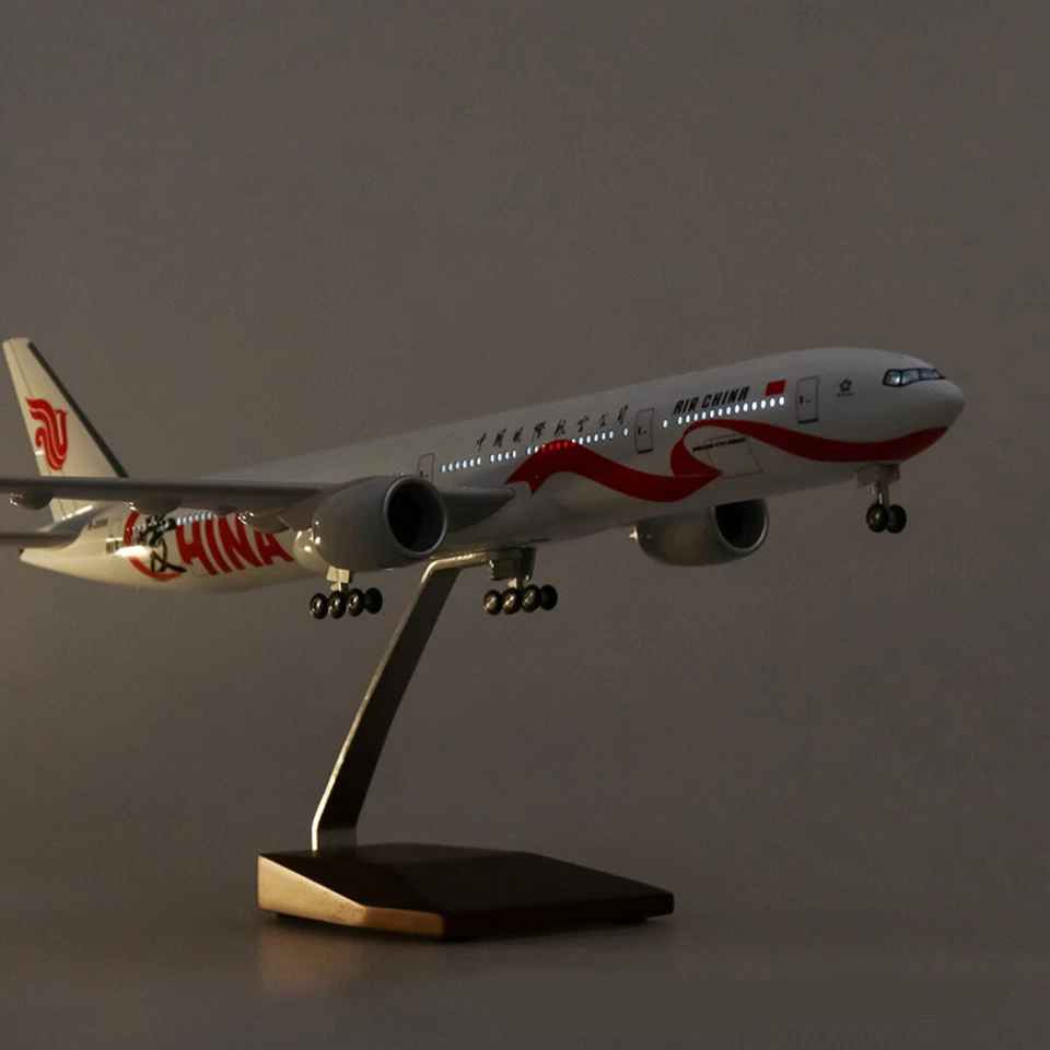 1:157 AIR China Boeing B777 Resin Airplane Model Ornament W/ LED Light Wheel - Image 3 of 4