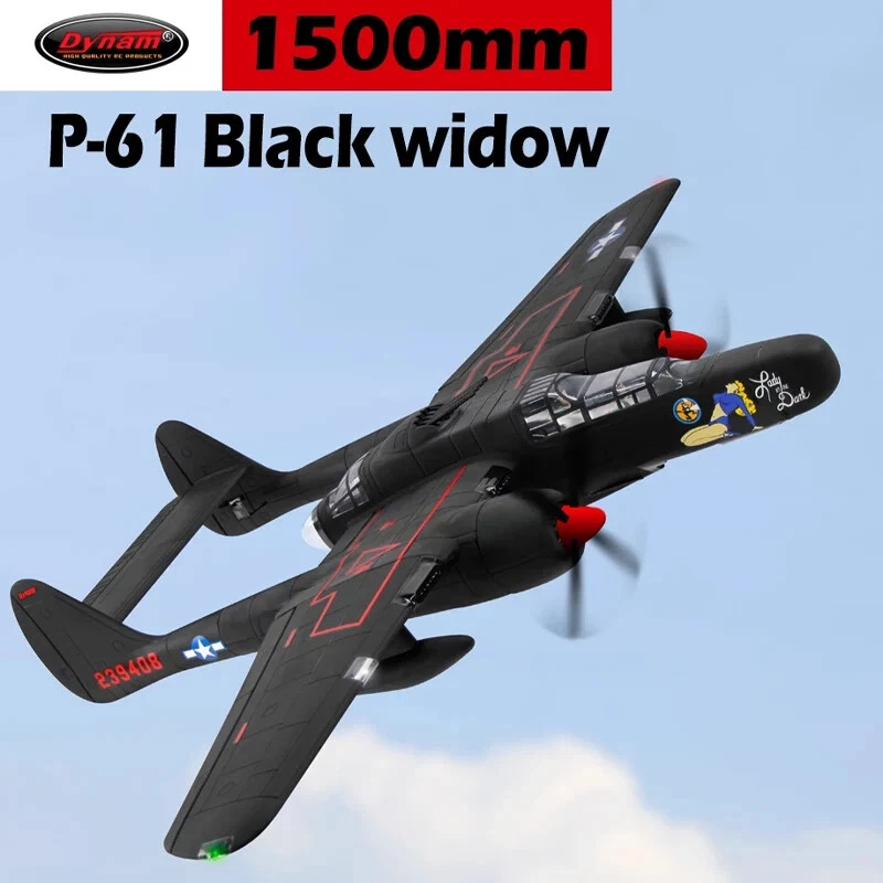 Dynam P61 Black Widow 1.5M Twin Engine Model Fighter 4S Power Rc Fixed Wing Remo - Image 3 of 4