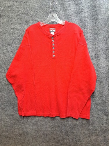 vintage marlboro shirt xxl LS Pullover 1/4 Button Waffle Knit