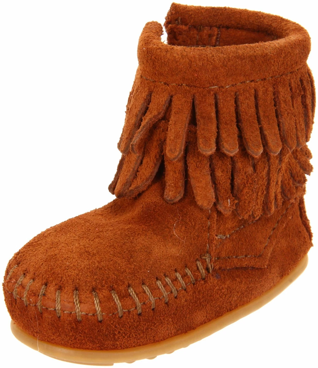 Minnetonka fringe top boots kids