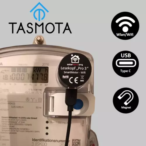 WiFi IR Schreib-Lesekopf DIY Set Tasmota Smart Meter Hichi SML WLAN Stromzähler