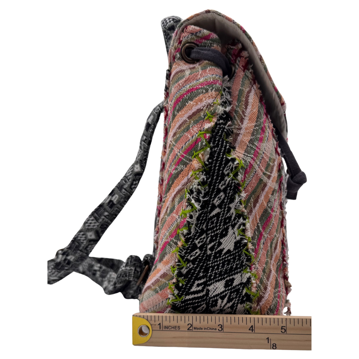 Demdaco Patchwork Backpack Adjustable Strap Boho … - image 6